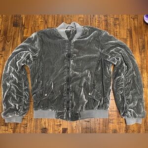 Free People Ruched Bomber Velvet Jacket Size Small